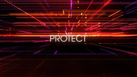 Protect Message Displayed Across Advanced Digital Security Grid イラスト素材