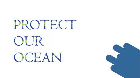 Protect Our Ocean Environmental Conservation Concept Vector Graphic Stock Illustration