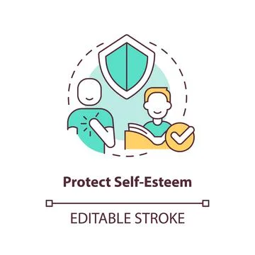 Protect self-esteem concept icon Illustrazione stock