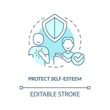Protect self-esteem turquoise concept icon Illustrazione stock