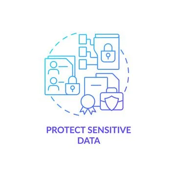 Protect sensitive data blue gradient concept icon 스톡 일러스트