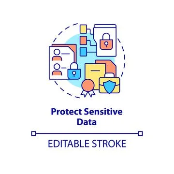Protect sensitive data concept icon Illustrazione stock