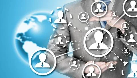 Protect social connection concept Stock Illustration