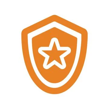 Protect, star, security icon. Orange color Stock Illustration