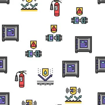 Protect Technology Vector Seamless Pattern Stock Illustration