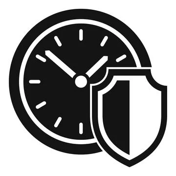 Protect time icon simple . Safe clock Stock Illustration