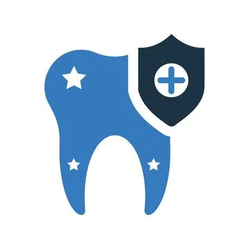 Protect, tooth icon. Simple editable vector design isolated on a white back.. Stock Illustration