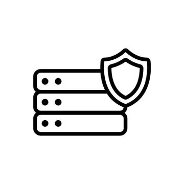 Protect the vector icon database. Isolated contour symbol illustration Illustrazione stock