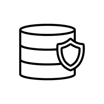 Protect the vector icon database. Isolated contour symbol illustration Illustrazione stock