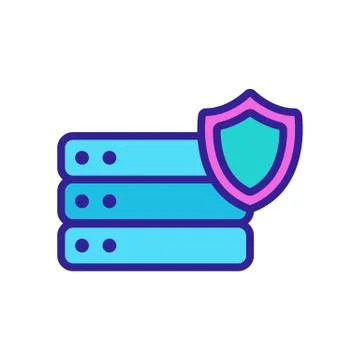 Protect the vector icon database. Isolated contour symbol illustration Illustrazione stock