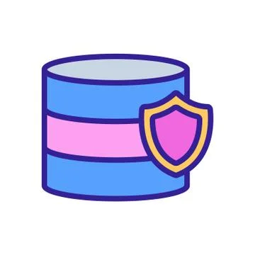 Protect the vector icon database. Isolated contour symbol illustration Illustrazione stock