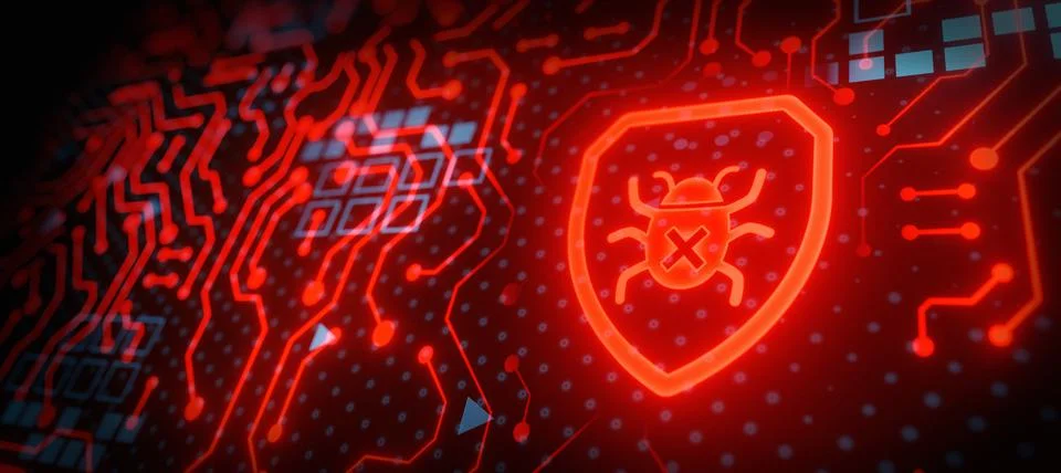 Protect from virus and bugs data technology internet safety protocal futurist Illustrazione stock