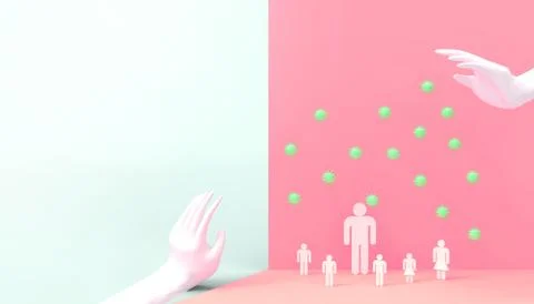Protect Virus Pathogens the disease from the hands and concept of preventing Stock Illustration