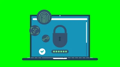 Protect your data on your laptop. Data protection on PC. Protection of AI Stock Footage 276161085