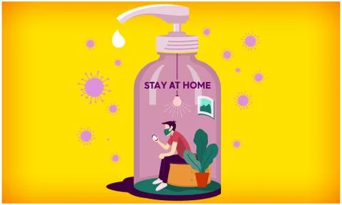 Protect your home and while residing inside from virus Stock Illustration