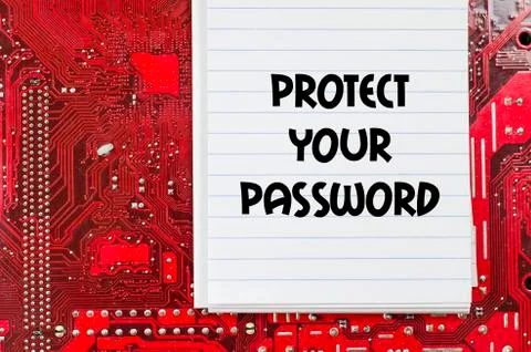 Protect your password text concept Stock Photos