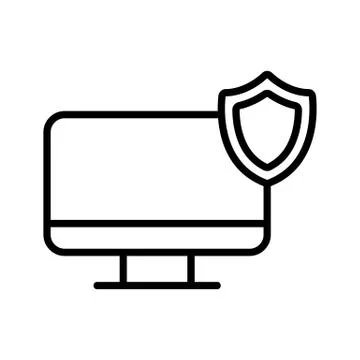 Protect your personal computer icon vector. Isolated contour symbol illustration Stock Illustration