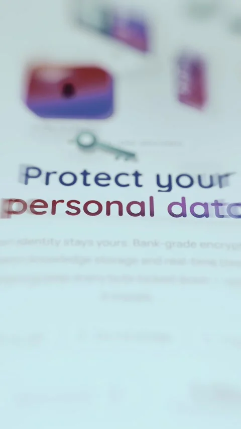 Protect Your Personal Data Security Message Stock Footage 337001938