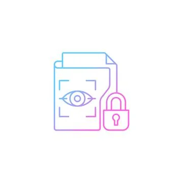 Protected biometric data gradient linear vector icon 스톡 일러스트