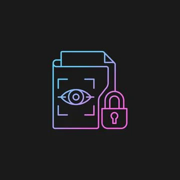 Protected biometric data gradient vector icon for dark theme Illustrazione stock