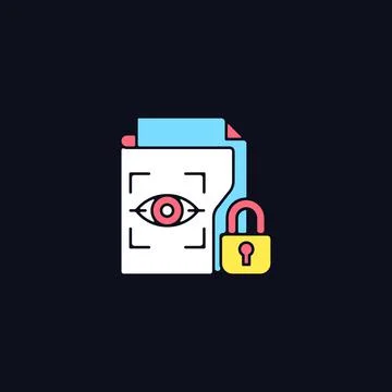 Protected biometric data RGB color icon for dark theme 스톡 일러스트