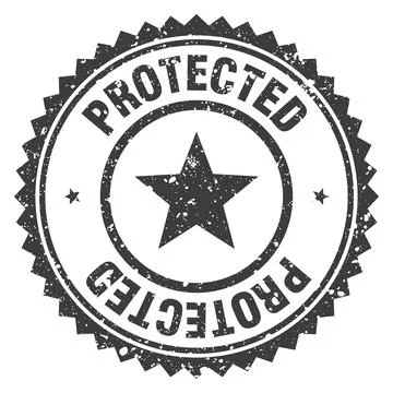 Protected black grunge round stamp. protected stamp Stock Illustration