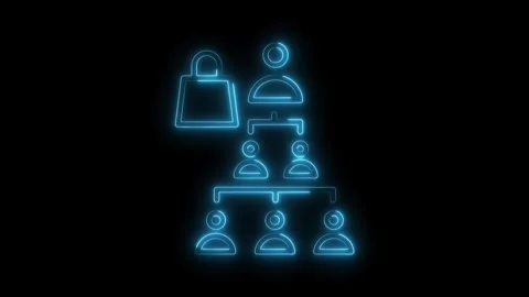 Protected business hierarchy security glowing digital outline cyber protect.. Stock Footage 309292896