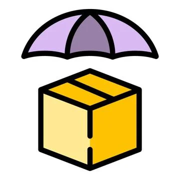 Protected cargo box icon vector flat 库存插图