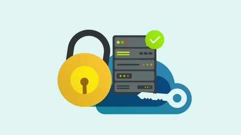 Protected Cloud Server with Encryption and Secure Access Concept Stock Footage 327180778