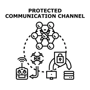 Protected communication channel for secure network data transfer Stock Illustration