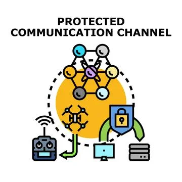 Protected communication channel for secure network data transfer Stock Illustration