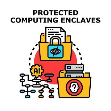 Protected computing enclaves securing confidential data processing 스톡 일러스트