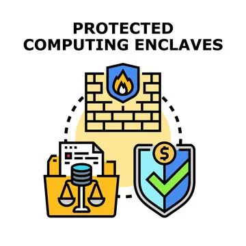 Protected computing enclaves securing data and digital assets 스톡 일러스트