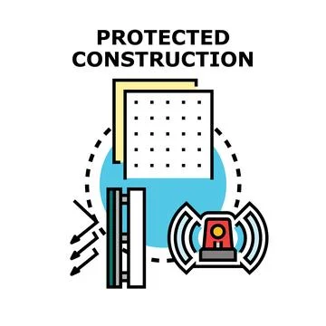 Protected construction engineering security safety concept icon Stock Illustration