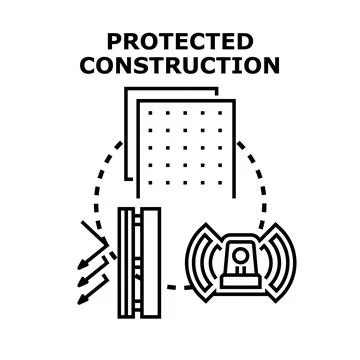 Protected construction engineering security safety concept icon Stock Illustration