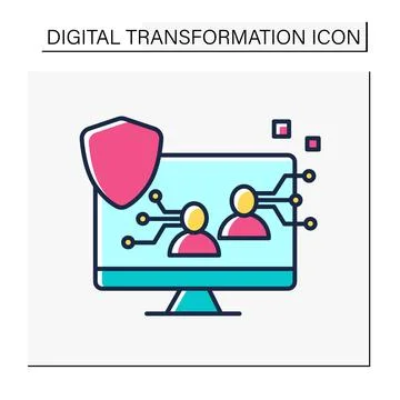 Protected data color icon Stock Illustration