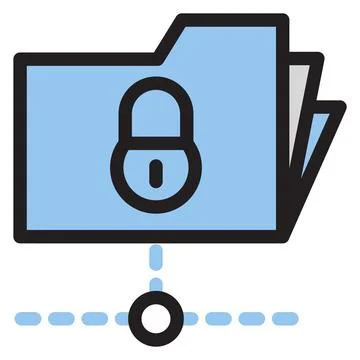 Protected data icon. File binder with lock sign Stock Illustration