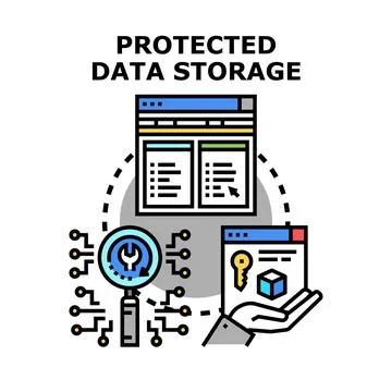 Protected data storage concept illustrating data security Stockillustratie