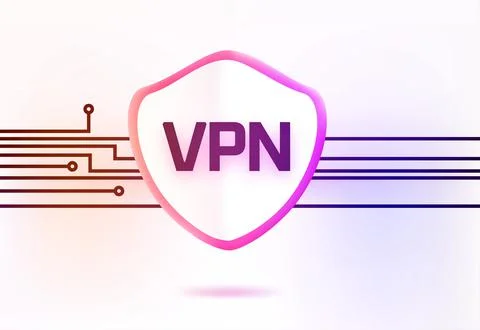 Protected data with VPN service concept. 3D vector illustration Stock-Illustration