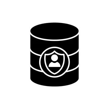 Protected Database User Security Black Filled Style Icon イラスト素材