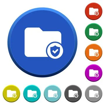 Protected directory beveled buttons Stock Illustration