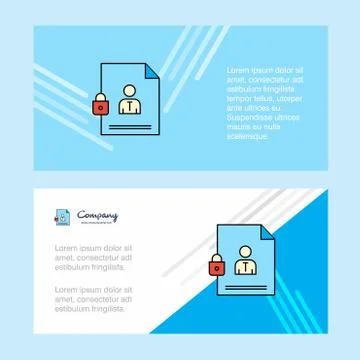 Protected document abstract corporate business banner template, horizontal ad Illustrazione stock