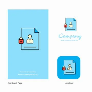 Protected document Company Logo App Icon and Splash Page Design. Creative Bus Stock Illustration