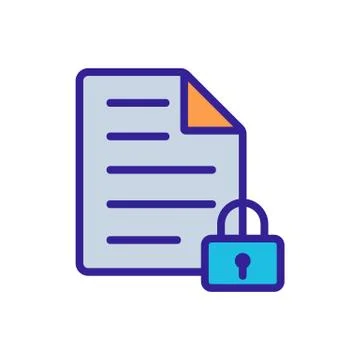 Protected document icon vector. Isolated contour symbol illustration Stockillustratie