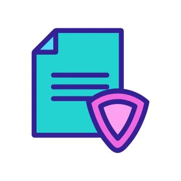 Protected document icon vector. Isolated contour symbol illustration 库存插图