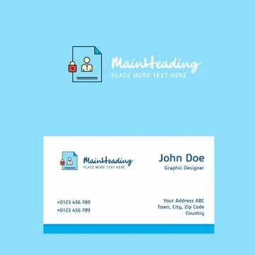 Protected document logo Design with business card template. Elegant corporate Stock Illustration