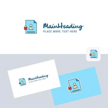 Protected document vector logotype with business card template. Elegant corpo 库存插图