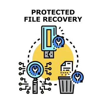 Protected file recovery concept with data repair service 스톡 일러스트