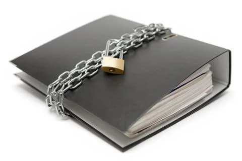 Protected Files Isolated on a White Background Foto stock