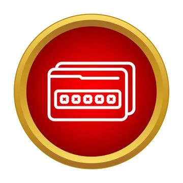 Protected folder icon showing password for data security Illustrazione stock